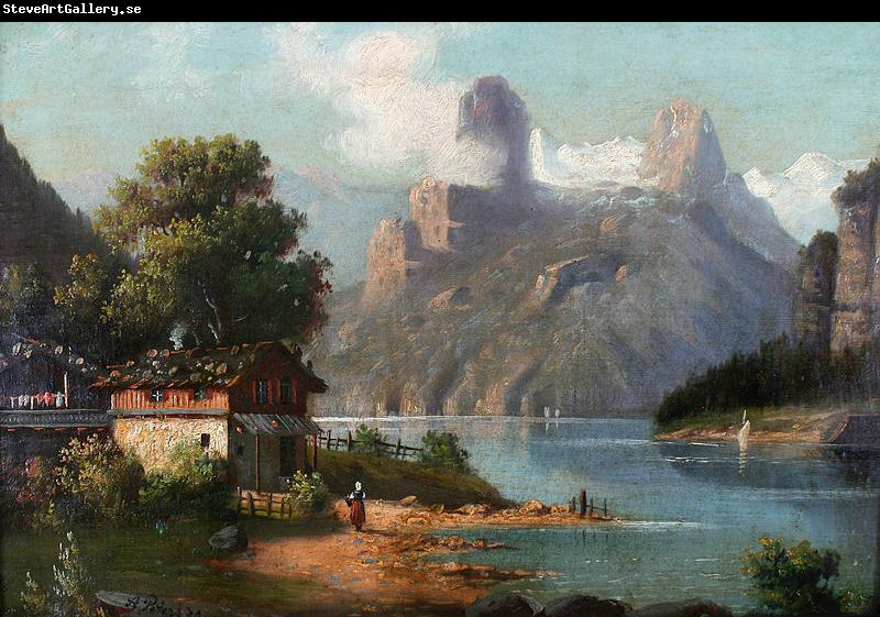 August Peters Cottage with lake and mountains